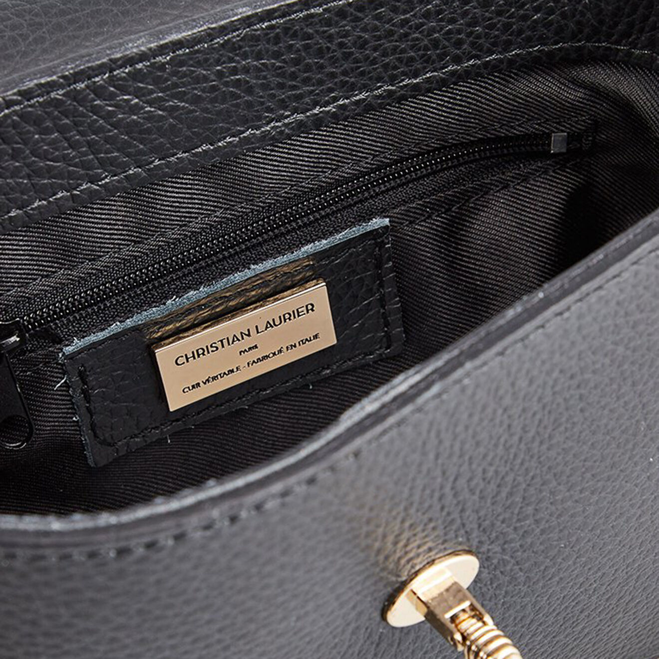 Christian Laurier Sac à main en Cuir Mathilde noir - 19.5x13.5x7.5 cm