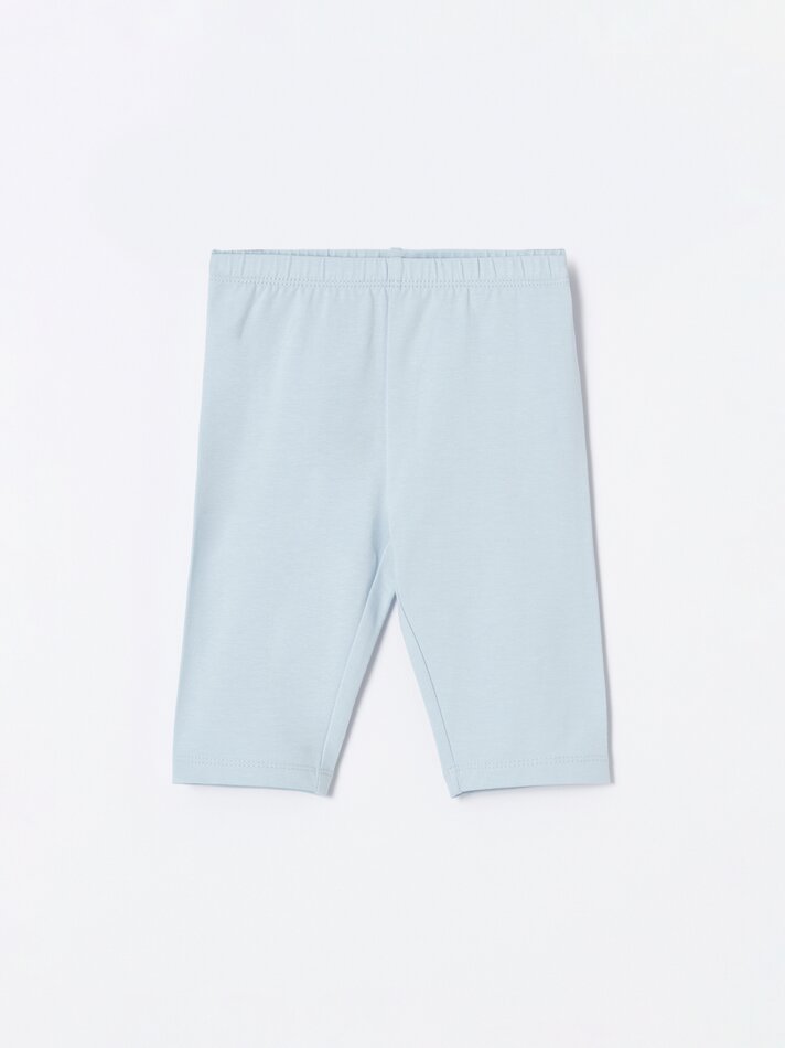 Conjunto com 2 Leggings Capri Combinando - Azul Claro