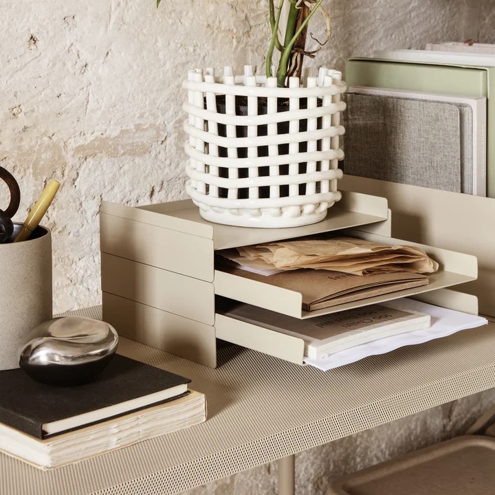 Ferm Living - Keramik Korb, gross, cashmere