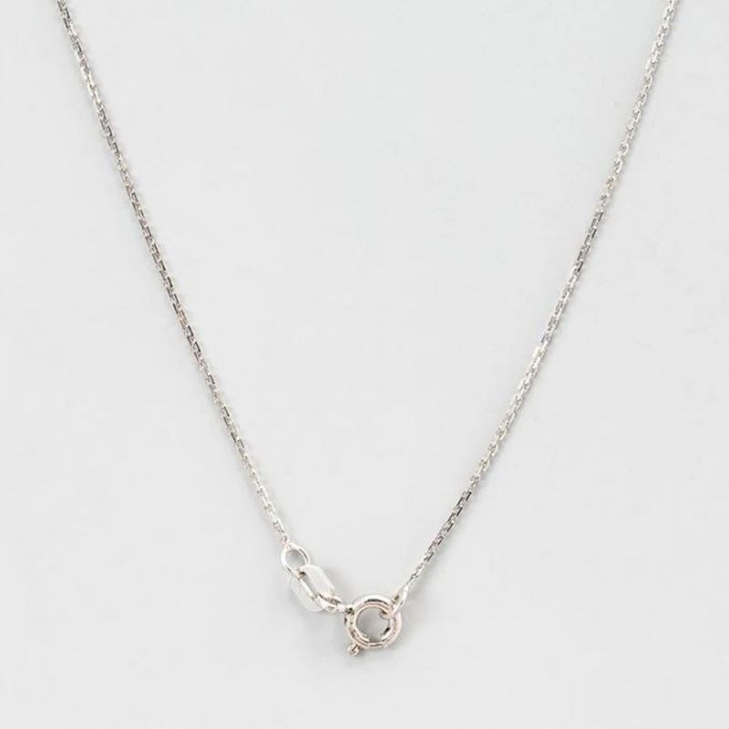 Pendentif Or Blanc Diamant et Saphir