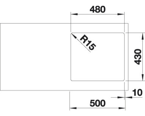 Blanco ANDANO 450-IF spoelbak, 490 x 440 mm, roestvrij staal, 522961