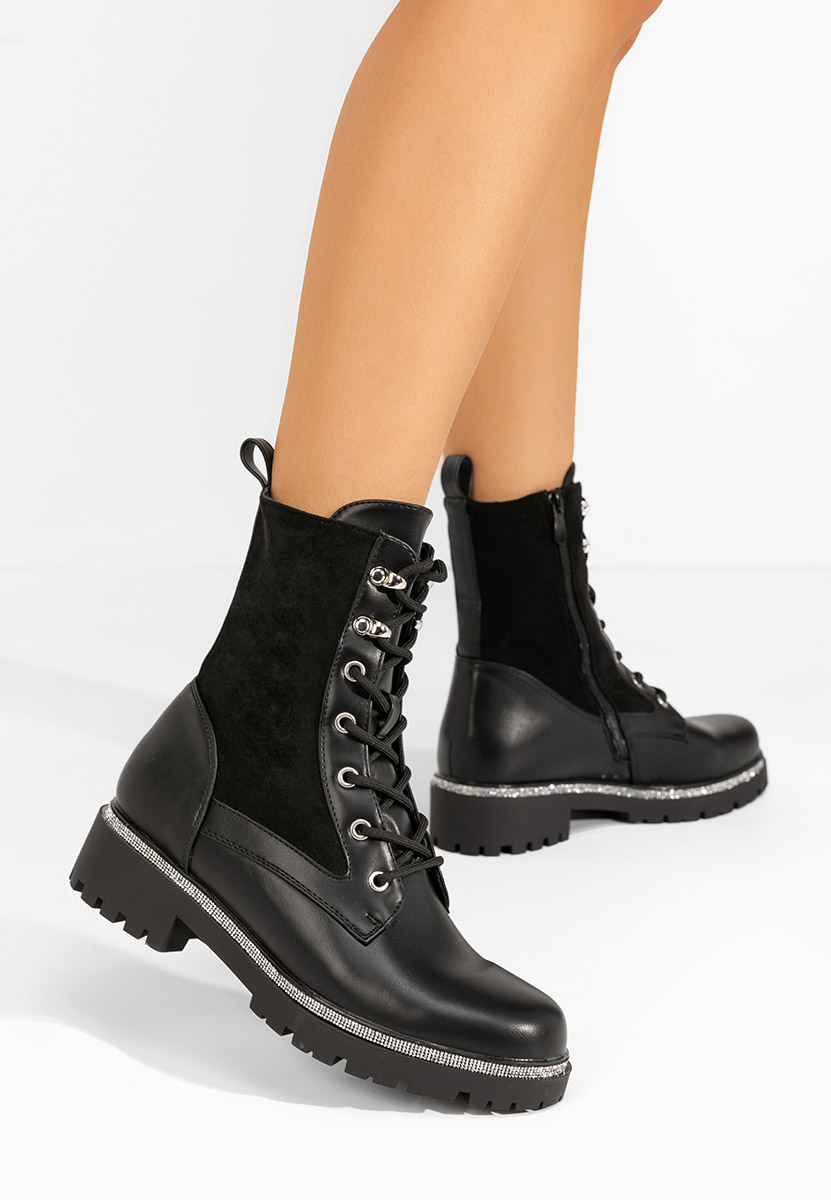 Bottines à lacets femme noirs Jordia
