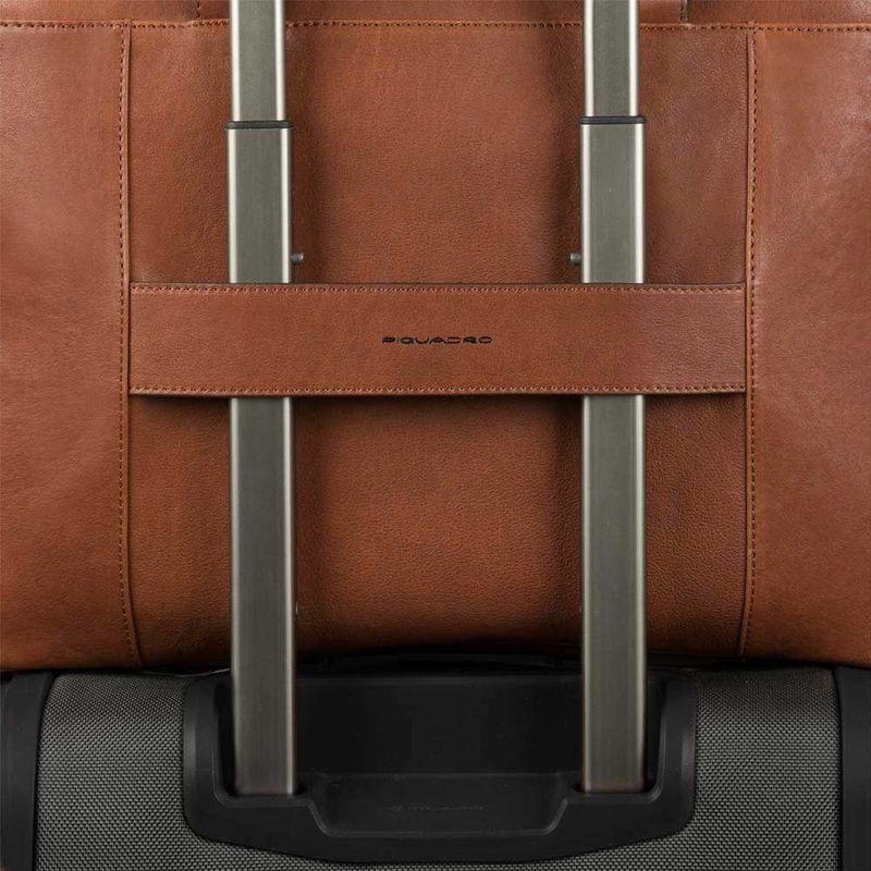 Piquadro - Black Square - Laptoptas - Zwart - Leder - 15.6