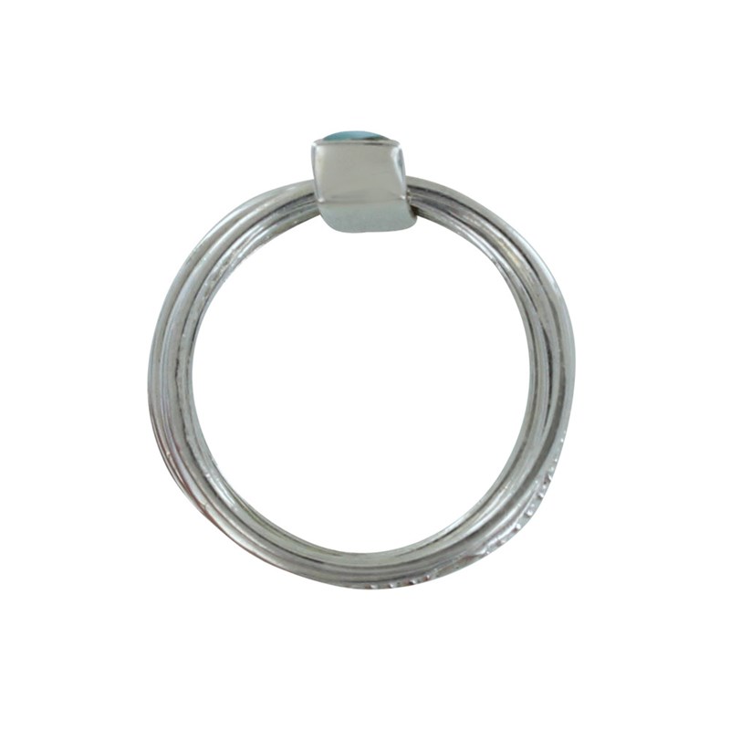 Bague Argent Semainier et Rectangle de Larimar