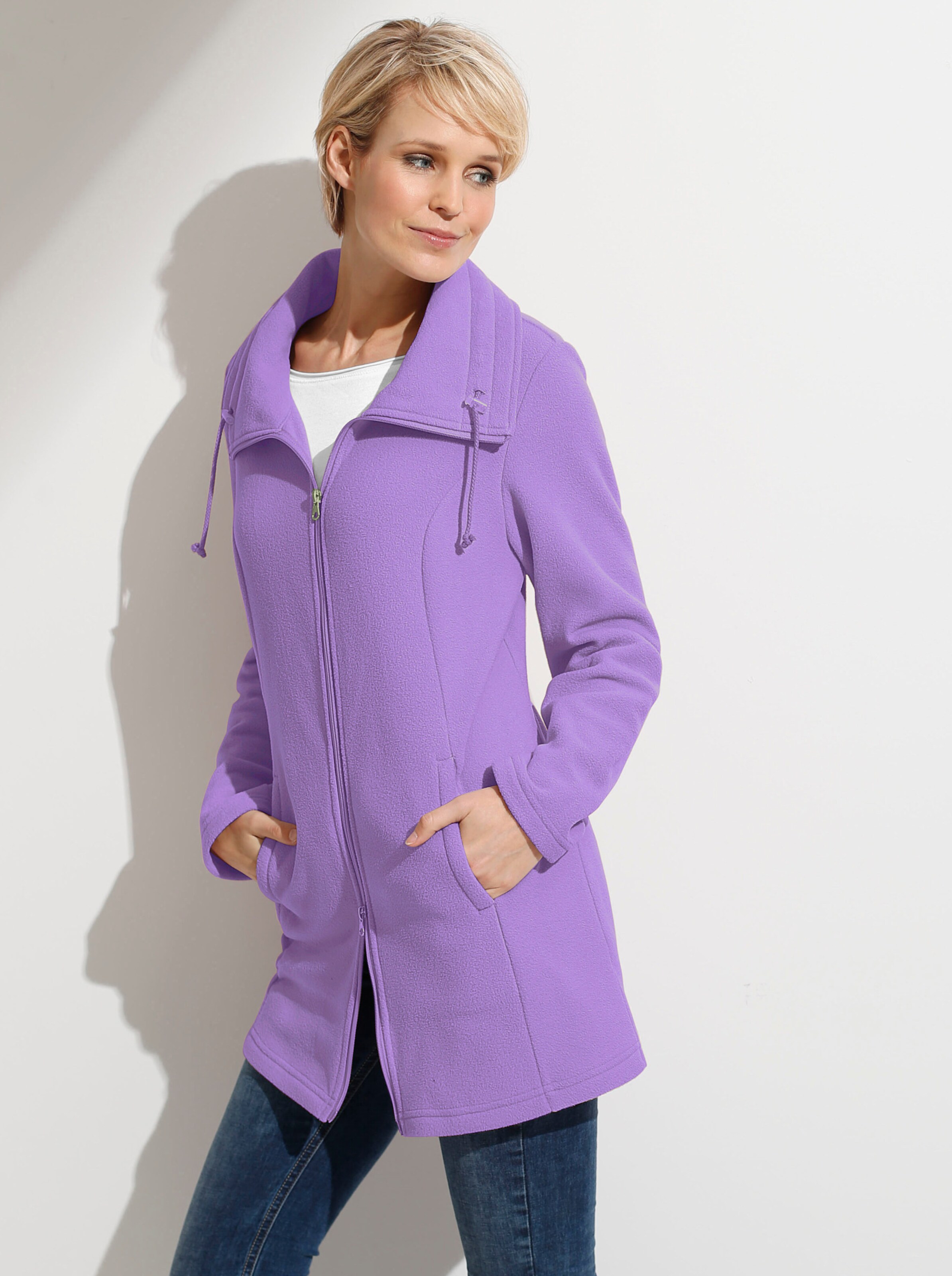 Fleecejacke mit 2-Wege-Reißverschluss