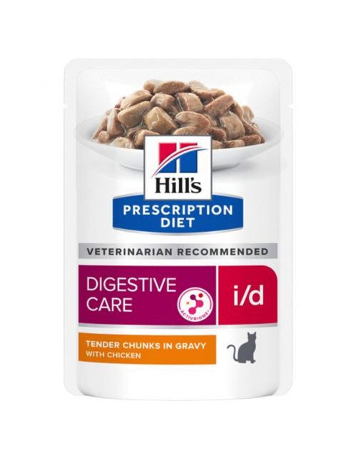 Hill's Prescription Diet I\/D Digestive Care Maaltijdzakjes - Kattenvoer - Kip 12x85 g