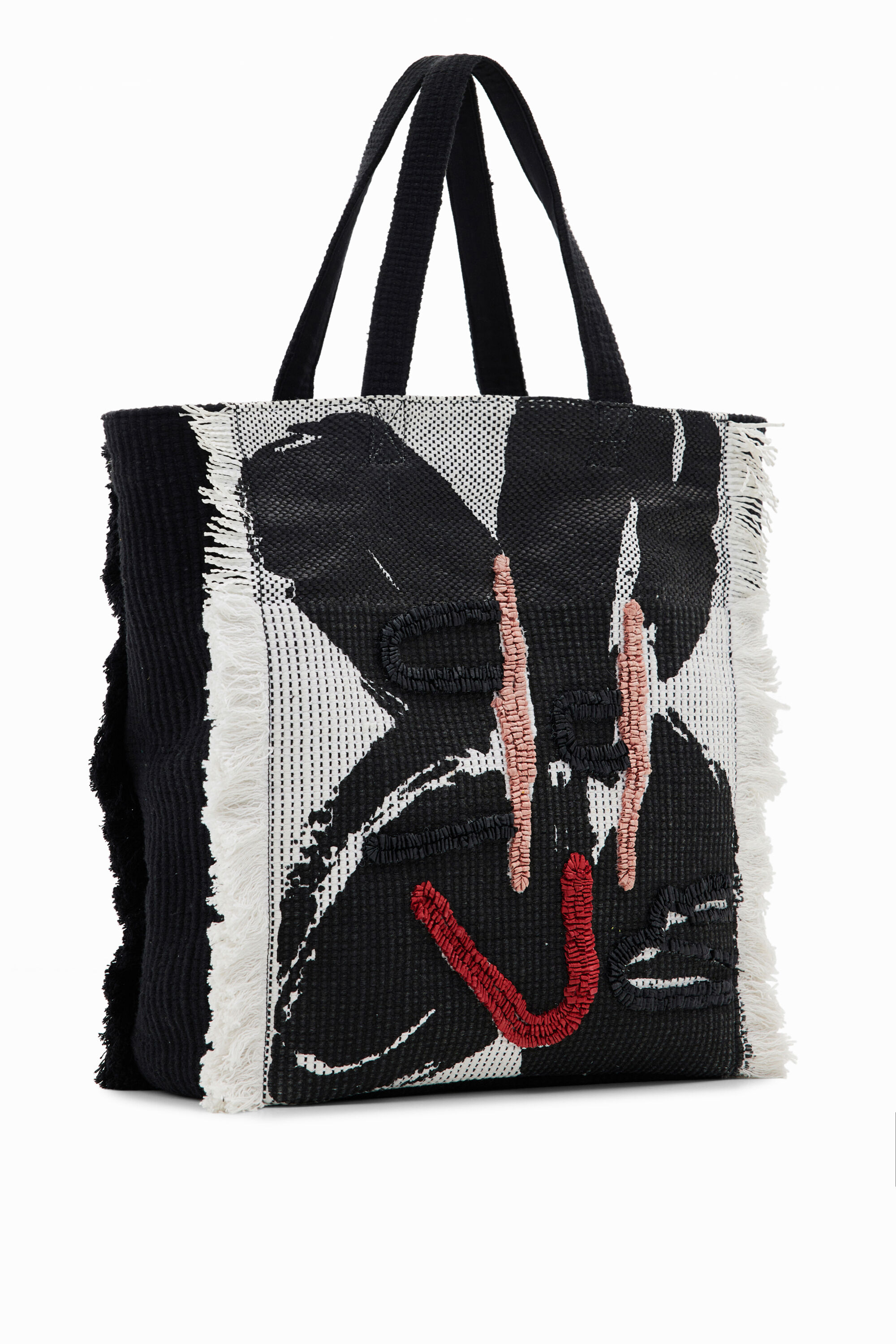 Sacola de compras grande com estampa floral