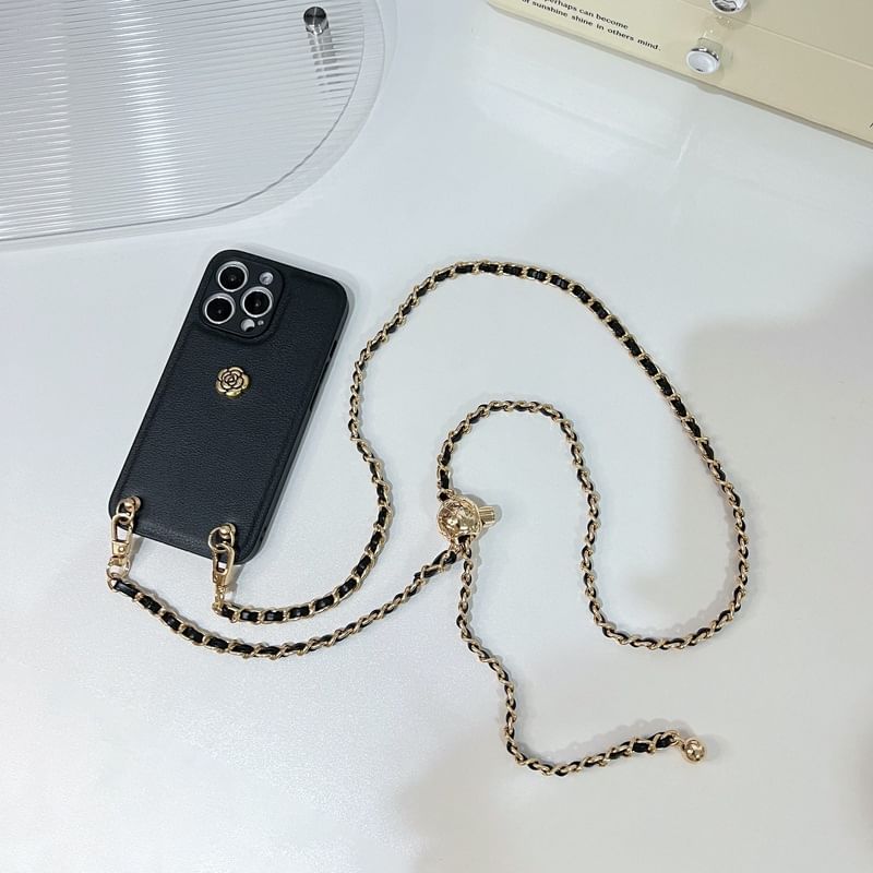 Muniepolis - Telefoonhoesje met koord van imitatieleer met bloemenmotief - iPhone X / XS / XR / XS Max / 11 / 11 Pro / 11 Pro Max / 12 / 12 Pro / 12 Pro Max / 13 / 13 Pro / 13 Pro Max / 14 / 14 Pro / 14 Plus / 14 Pro Max / 15 / 15 Pro / 15 Plus / 15