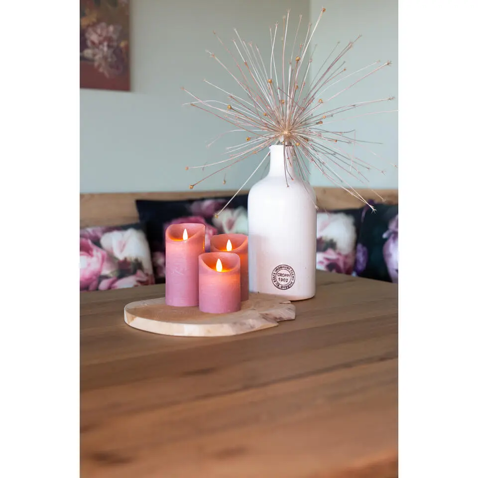 Anna's Collection Stompkaarsen - 3x - roze - LED kaarsen