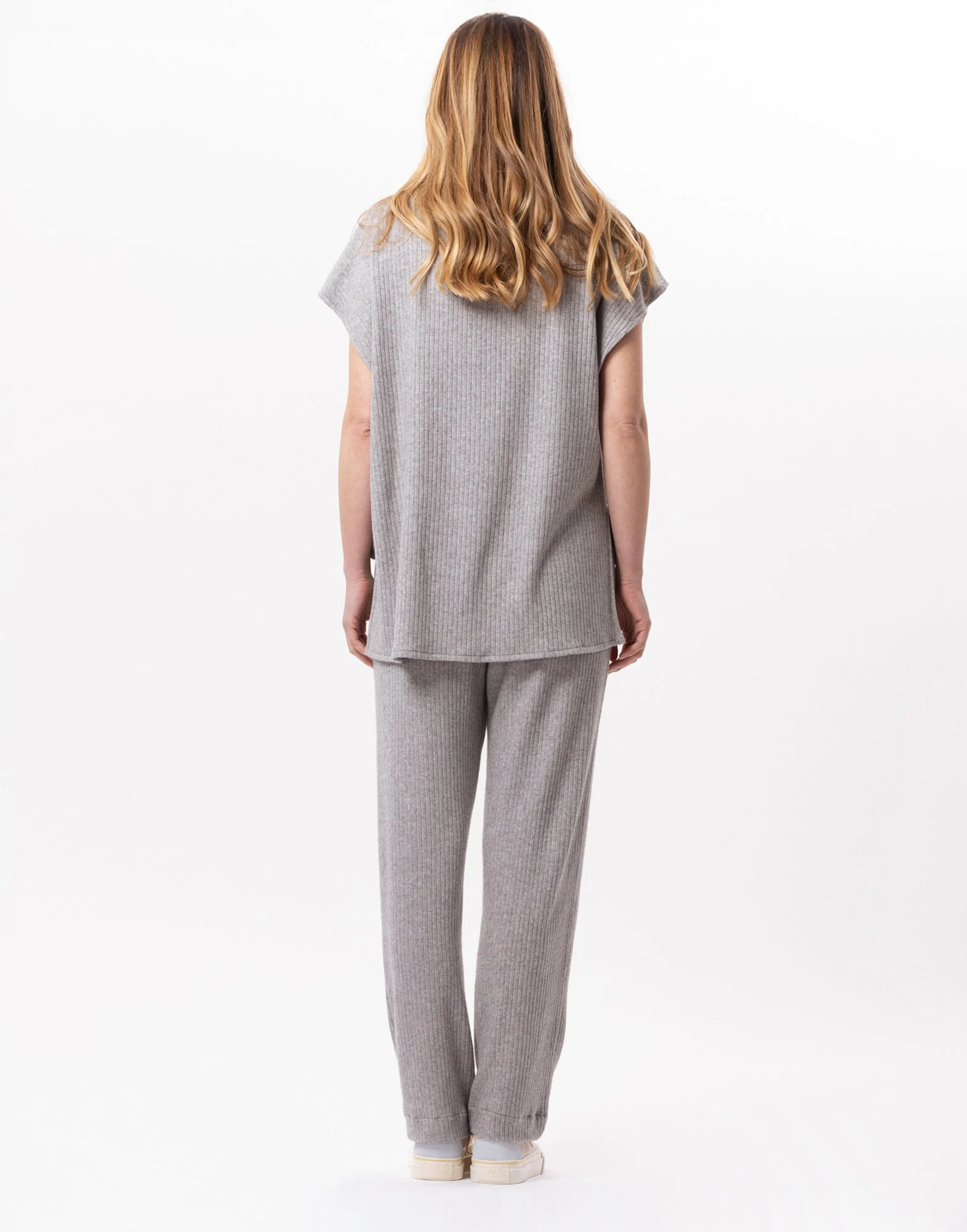 ESMEE 831 - Poncho pull en maille tricot | Gris