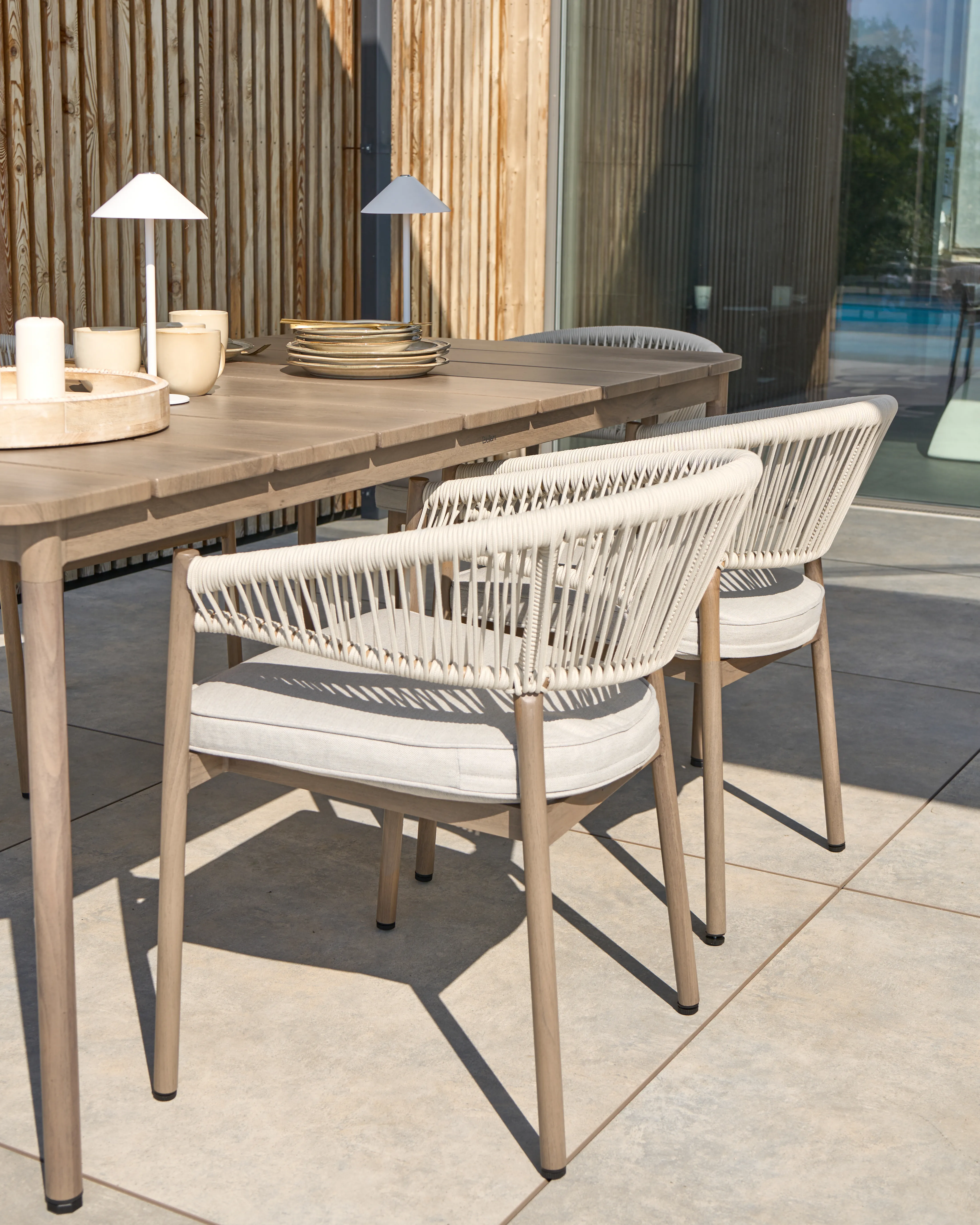 Set van 6 stoelen met zitkussen FLAVIA Metaal Wit