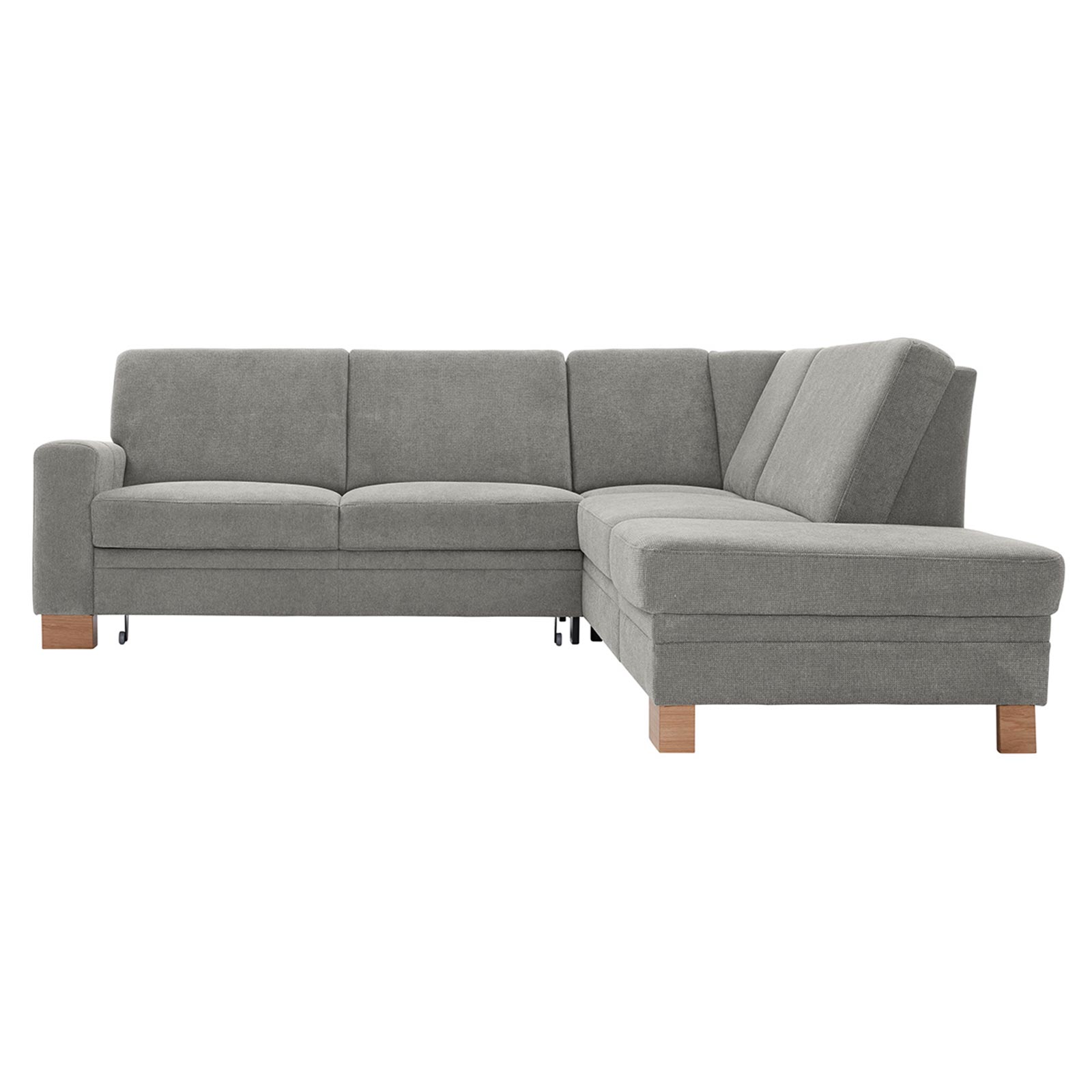 polsterpower Ecksofa - Belle silver - Basismodell - Ottomane rechts