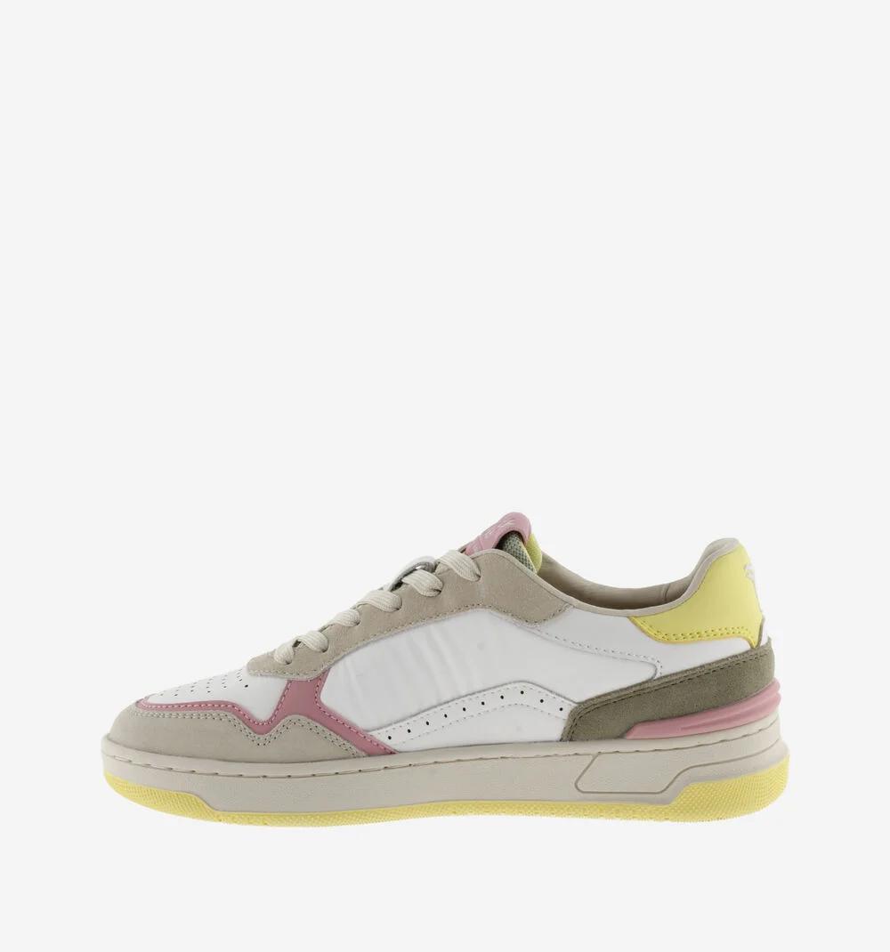 C80 - CASUAL PATCH COLORS Baskets rétro unisexes multicolores AMARILLO