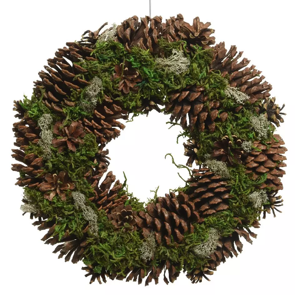 Couronne de Noël (D34 cm) Sous-bois Naturel