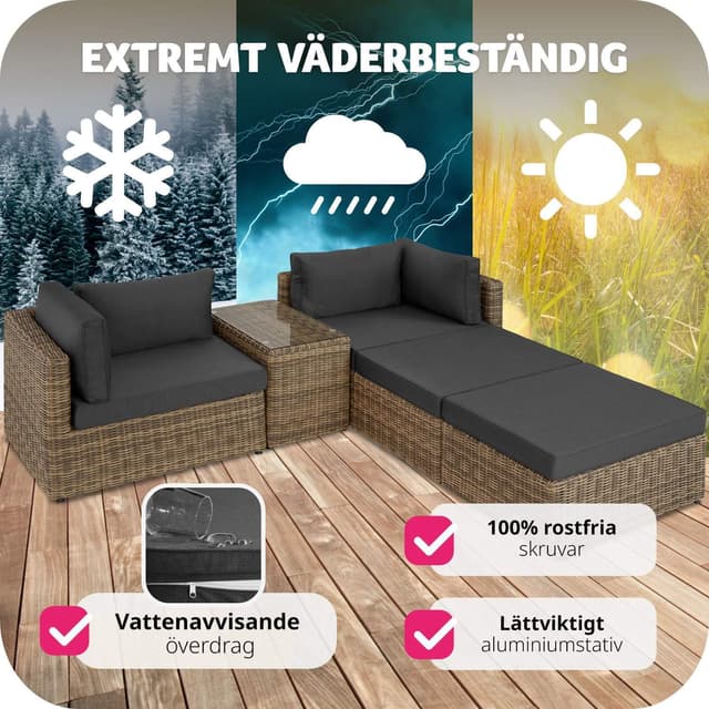 Polyrattan loungesæt med aluminiumstel San Domino