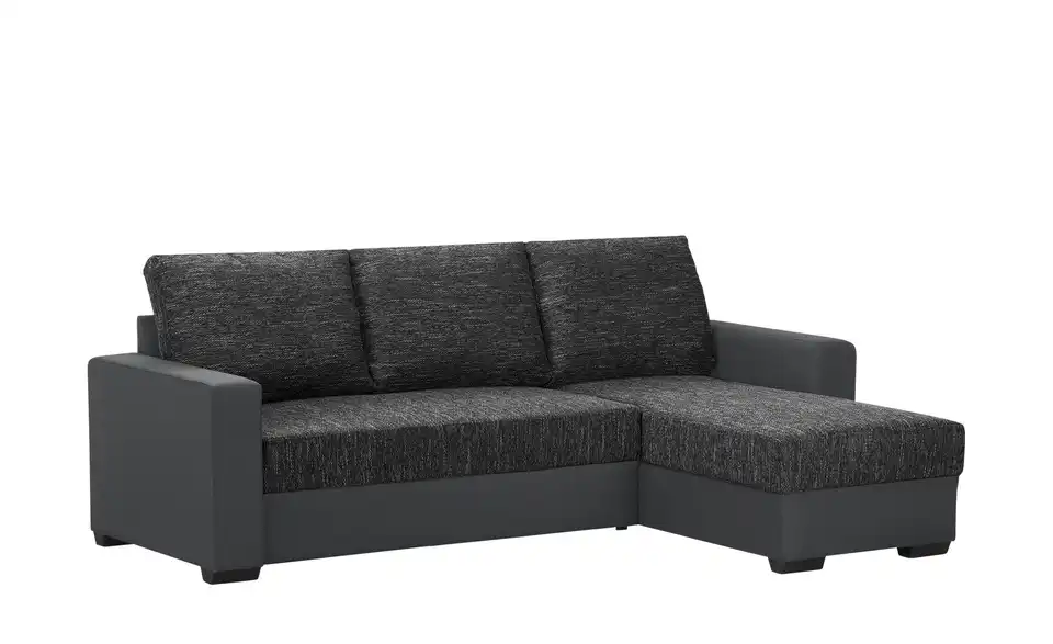 Ecksofa Navarra Schwarz, Anthrazit rechts