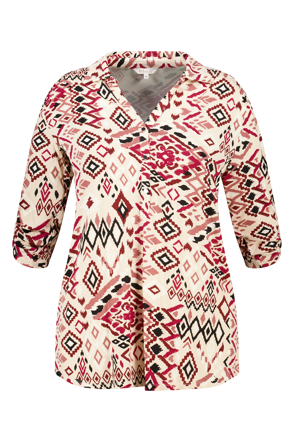 Jersey top met print Multi Bessen rood