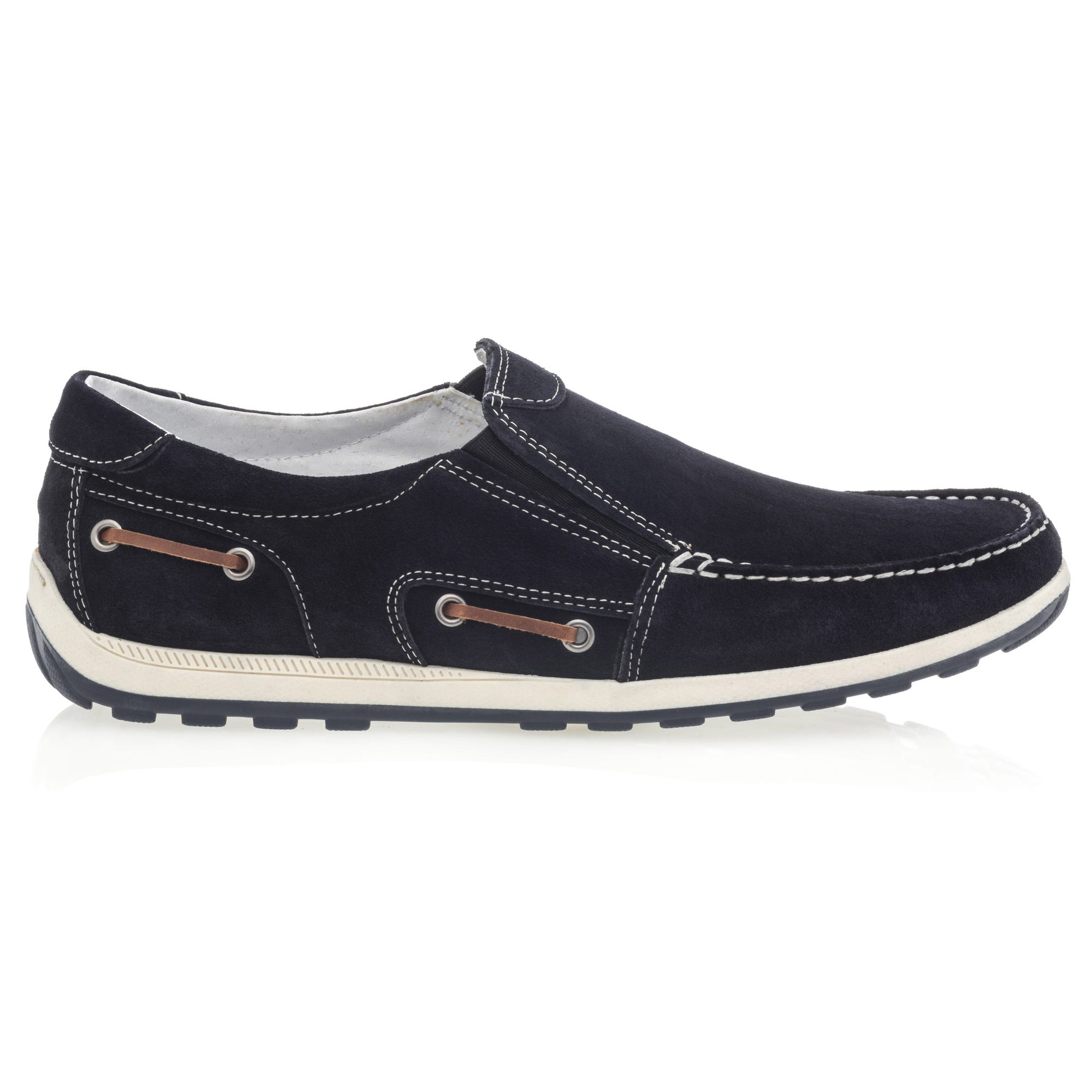 Chaussures bateau Homme en cuir bleu marine