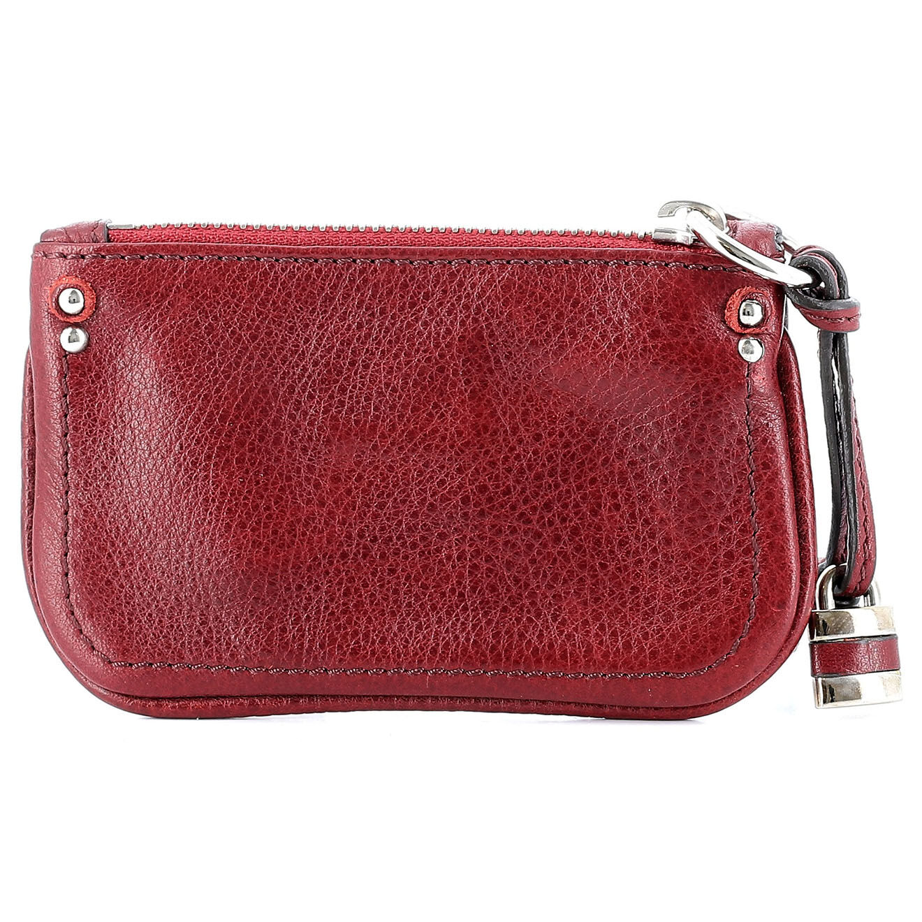 Chloé Porte-monnaie en Cuir grainé bordeaux - Très bon état - 13x0.5 cm