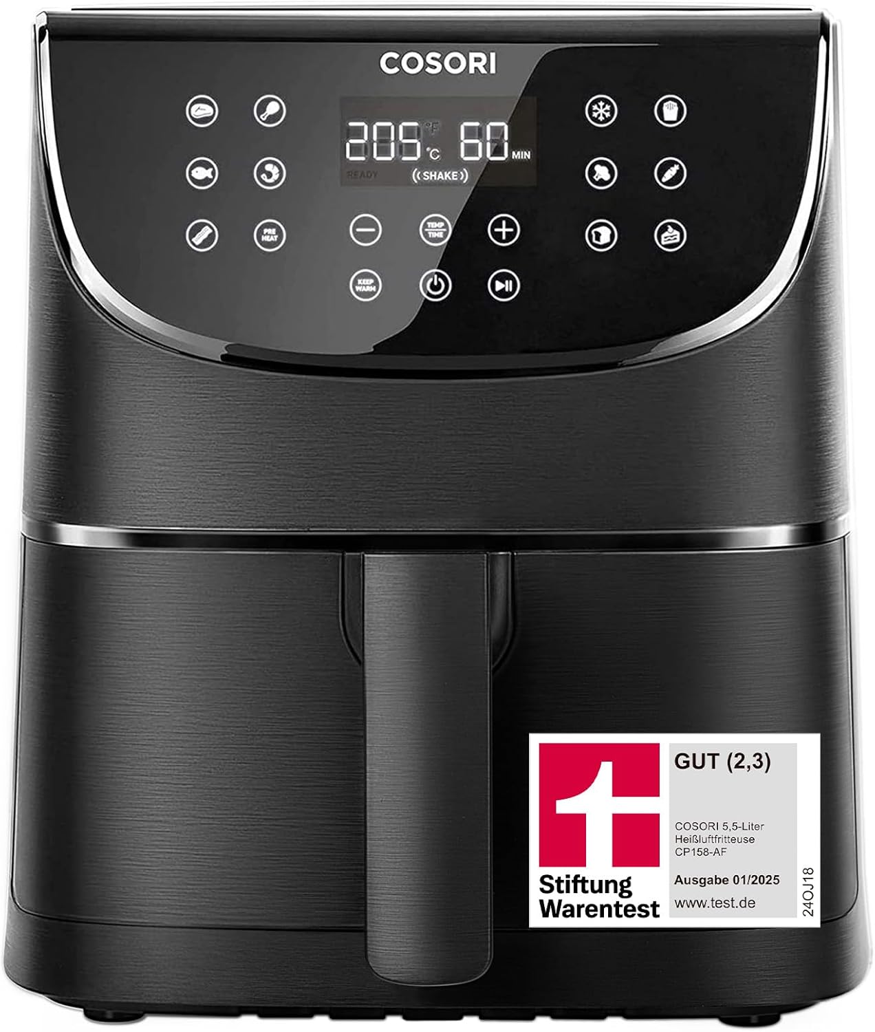 COSORI Heißluftfritteuse, Airfryer Testsieger 2024, 11-in-1 Air Fryer XXL 5,7L, Heissluftfritteuse mit Shake-Reminder, 97,3 Prozent ölsparend, 67,5 Prozent energiesparend, spülmaschinenfest Körbe
