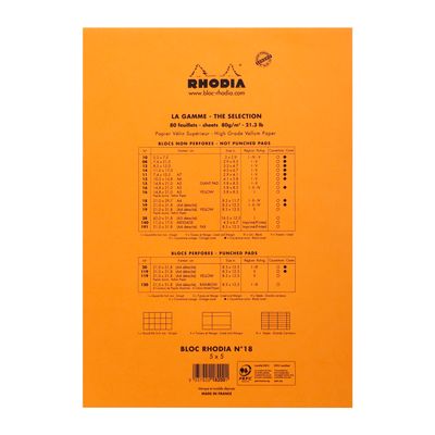 Rhodia - Bloc notes N°18 - A4 - petits carreaux