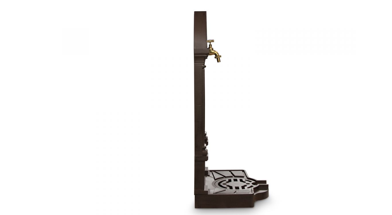 Fontaine de jardin aluminium marron 39x33x73cm