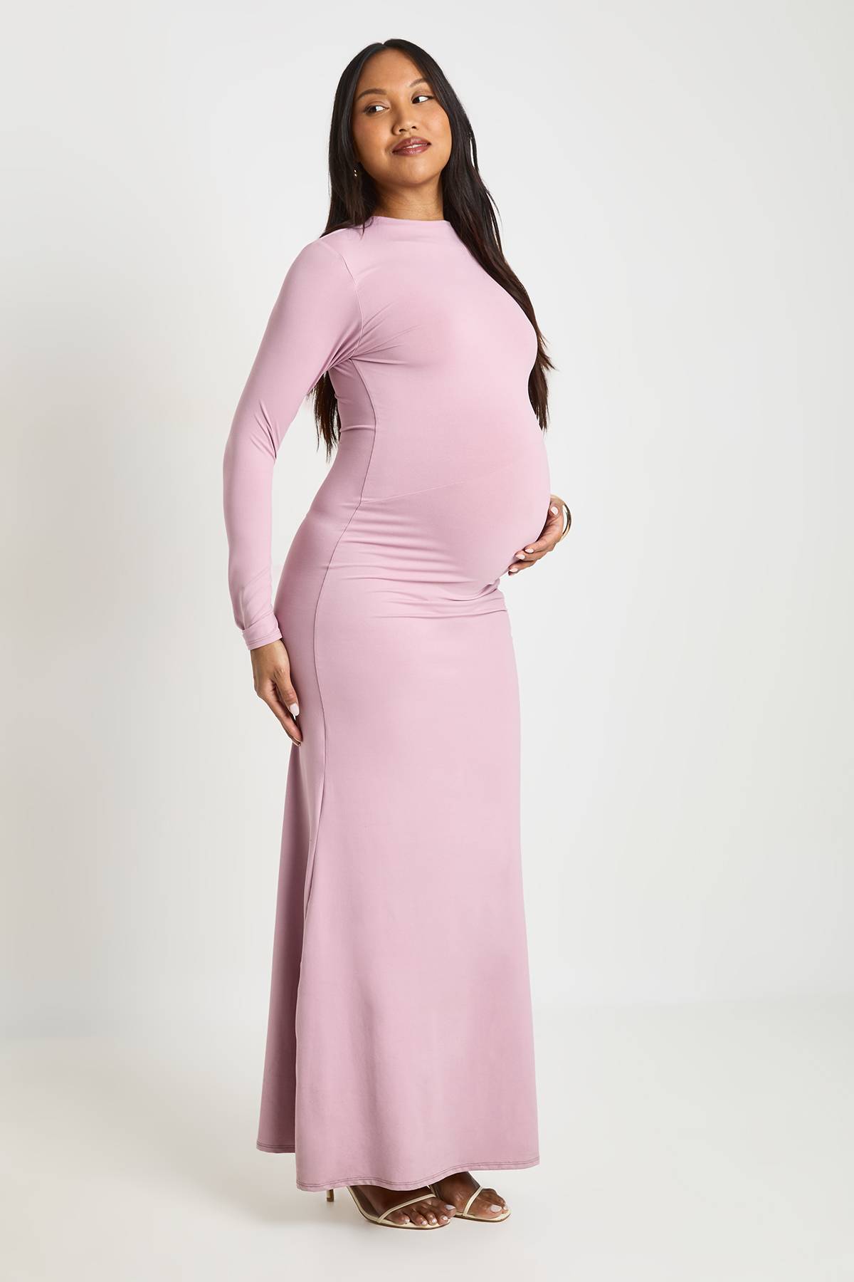 boohoo Robe Maxi De Maternité Avec Détail Froncé Sur Le Côté