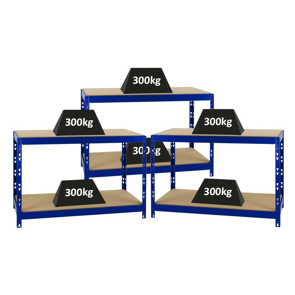 PROREGAL Mega Deal 3x werkbank Tiger HxBxD 90 x 140 x 60 cm vakbelasting 300 kg blauw