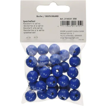 Knorr Prandell Holzperlen blau, 12 mm, 30 Stück