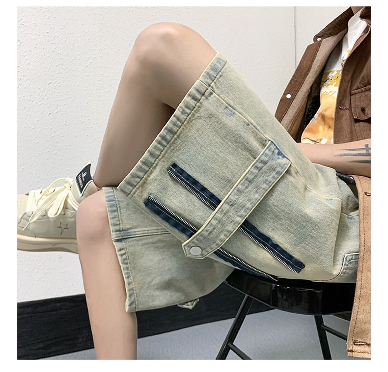 Wolfkane - Mid Rise Washed Denim Shorts