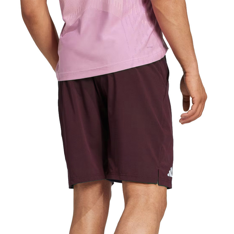 Short de tennis homme Adidas Ergo 7 bordeaux Zverev Open d'Australie