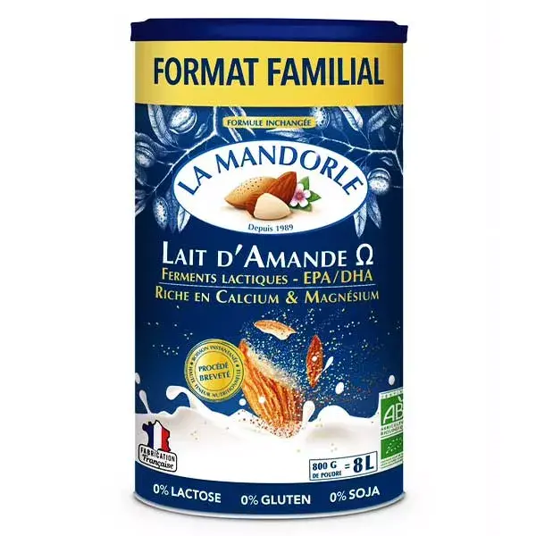 La Mandorle Bebida Instantânea em Pó Orgânico Omega Leite de Amêndoa 800g
