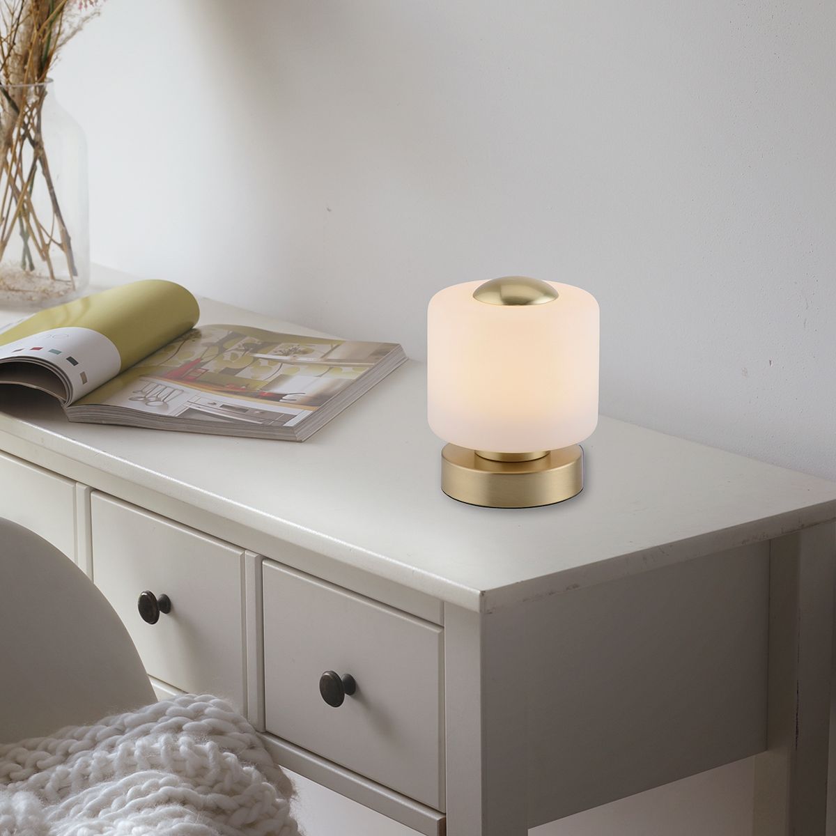 Tafellamp messing incl. LED 3-staps dimbaar met touch - Mirko