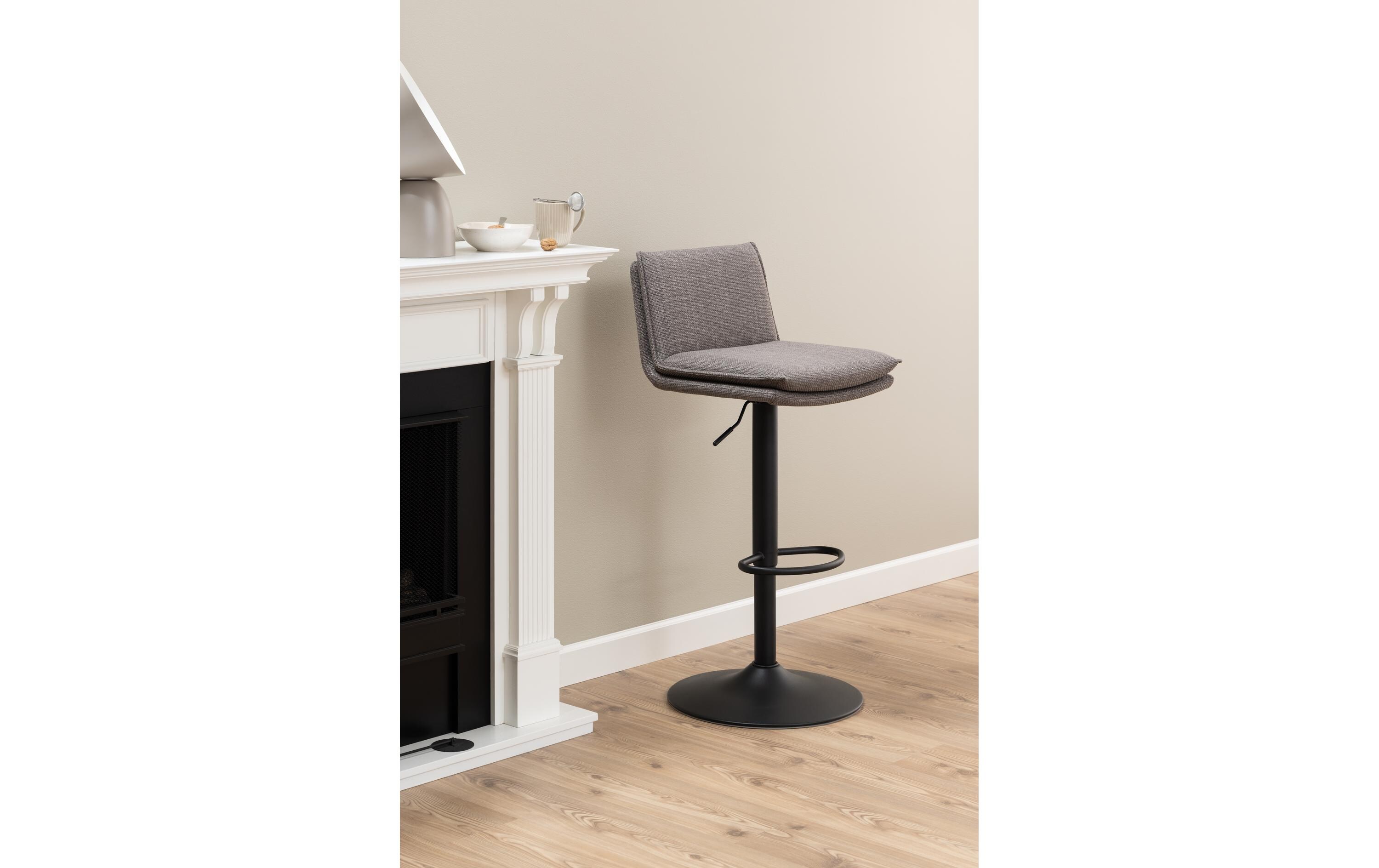 Barhocker Flynn, 2 Stück, 44 x 107 cm, Hellgrau/Braun<br>Klassische Barstühle mit modernem Touch