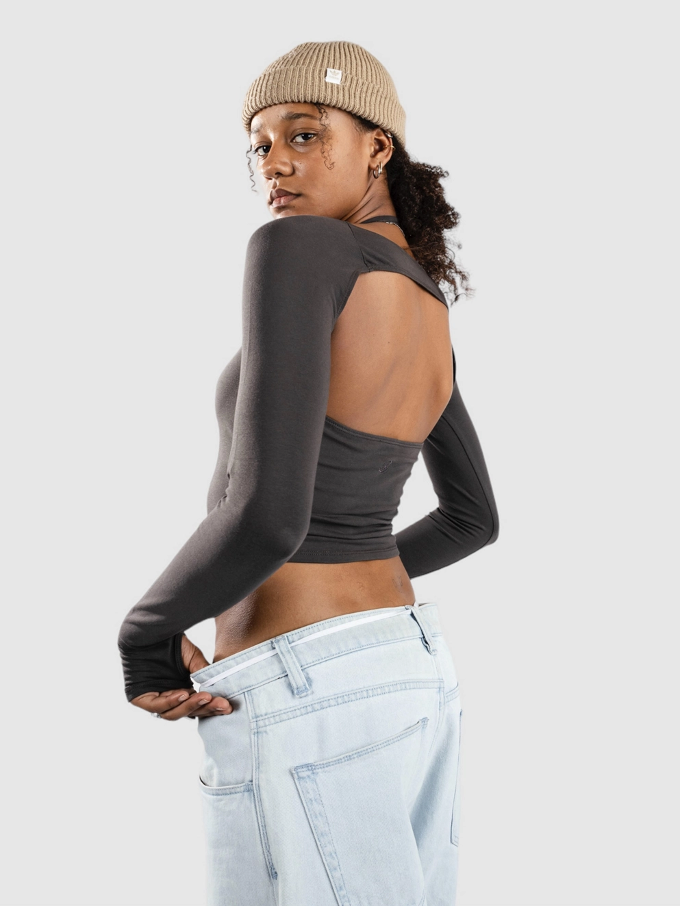 Ninth Hall Tirza Shrug Set Long Sleeve T-Shirt dark grey