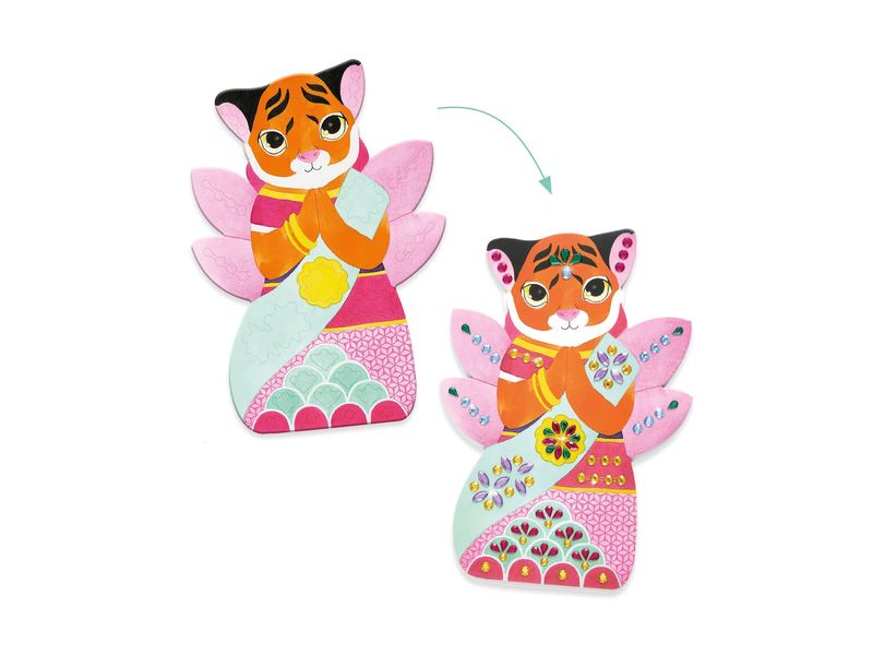 DJECO Bastelset Sticker und Basteln bunt Collage-Aktivität für Kinder