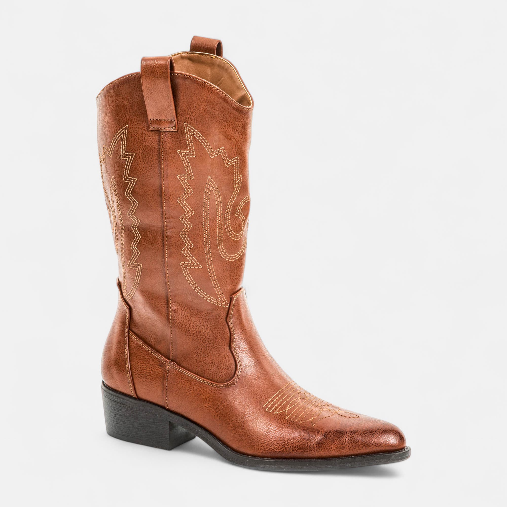 Bottes à talon Femme cognac