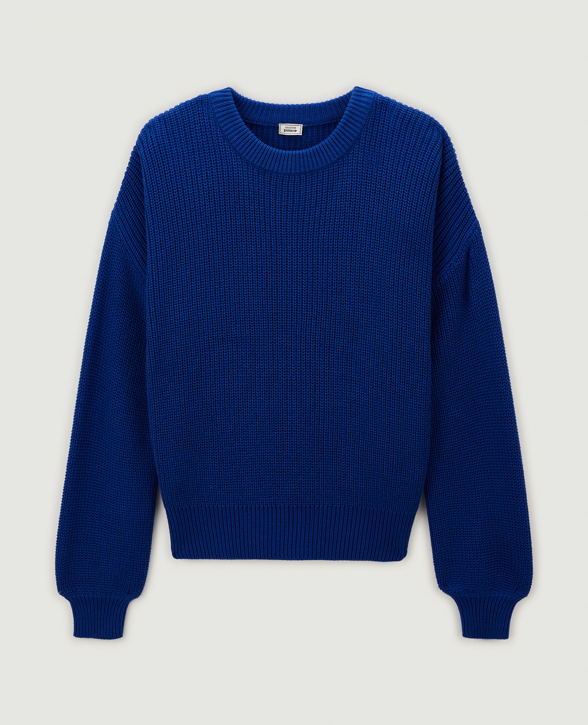 Pull col rond - Bleu électrique