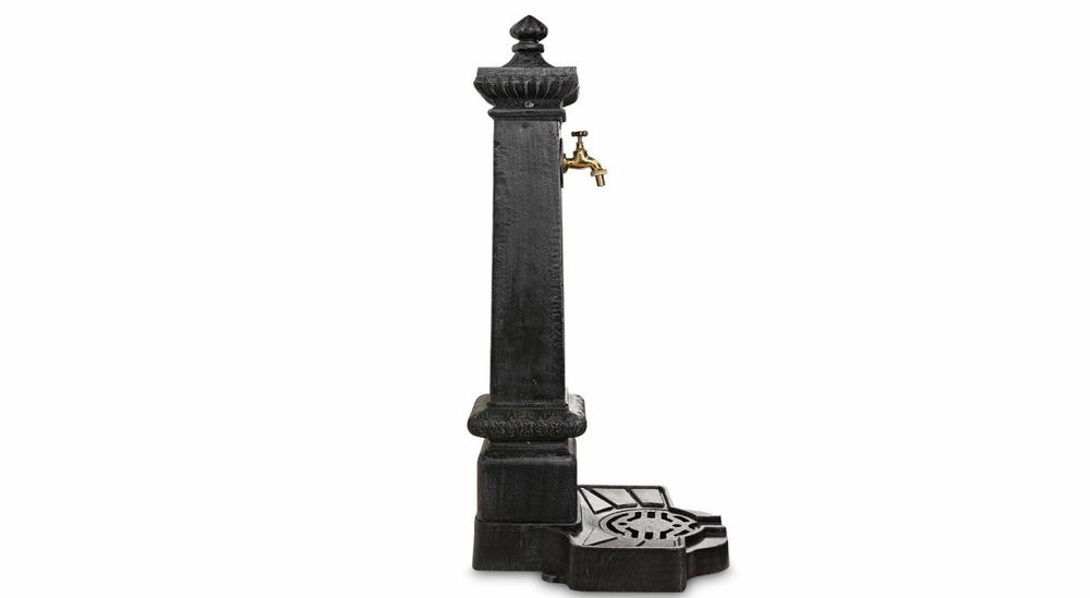 Fontaine de jardin aluminium gris 38x47x99cm