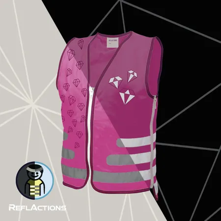 Roth Warnweste Sparkling Diamond, reflektierend, pink