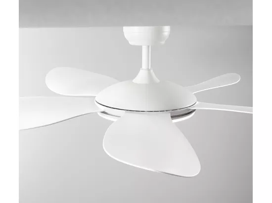 Ventilateur Smarti en métal blanc mat 36w LED 7172 B CT moteur DC