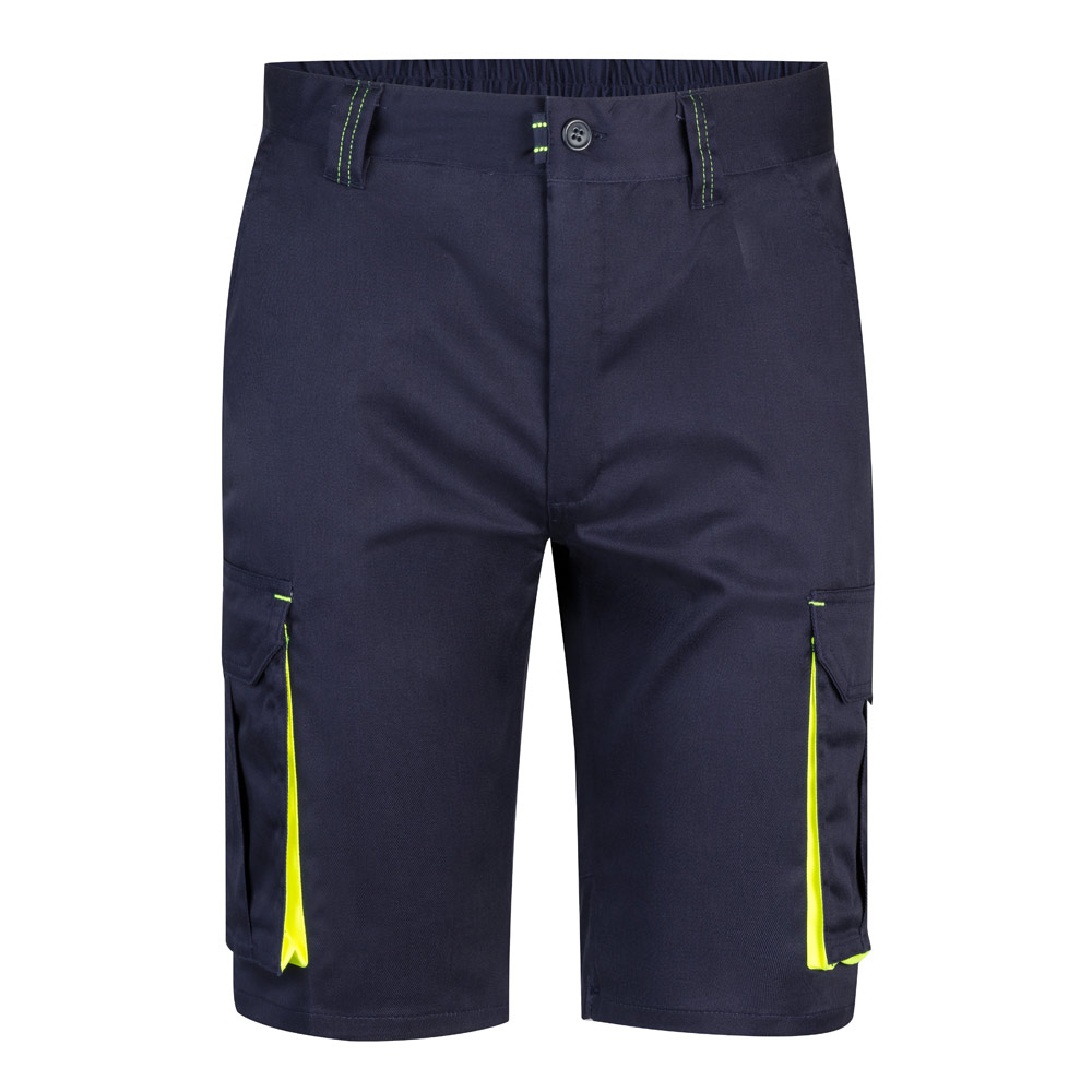 Velilla 36018 - Bermuda stretch bicolore, multipoches (240g/m²), en coton (46%), EME (38%) et polyester (16%)