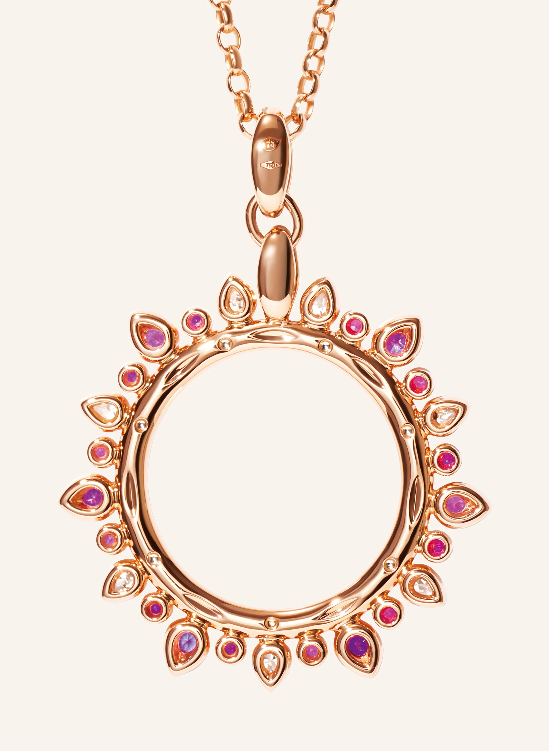 TAMARA COMOLLI Anhänger PENDANT GYPSY 'BLUSH' SUN LARGE 18K Roségold