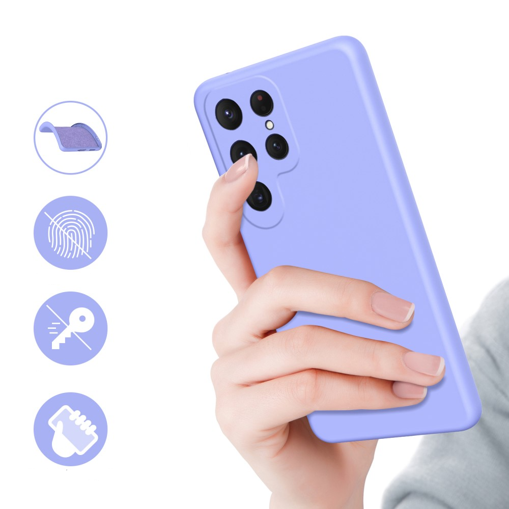 Samsung Galaxy S24 Ultra Gummi Case Schutzhülle mit Kameraschutz - Lila