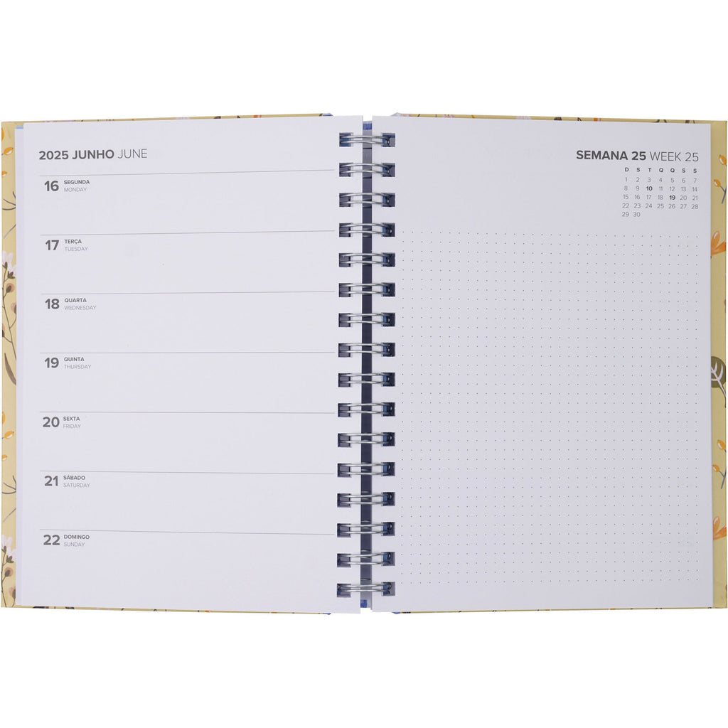 Agenda A5 2025 16 meses Semanal Girly Note!