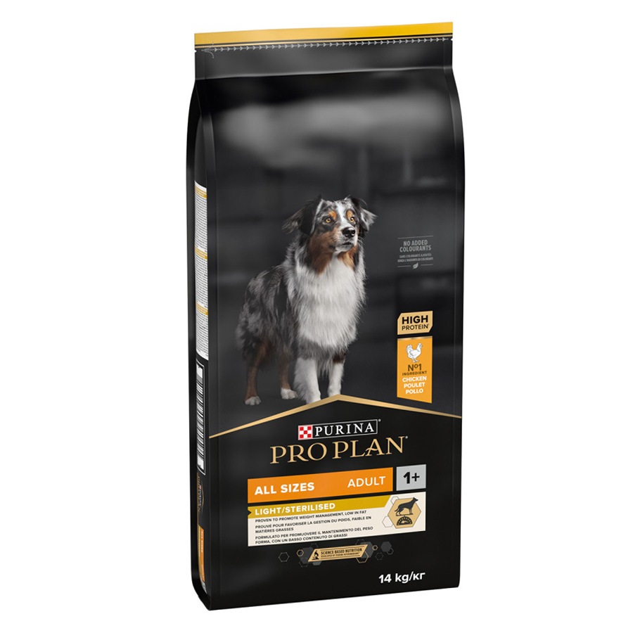 Ração Pro Plan Adult Light/Esterilizada com Frango para Cães