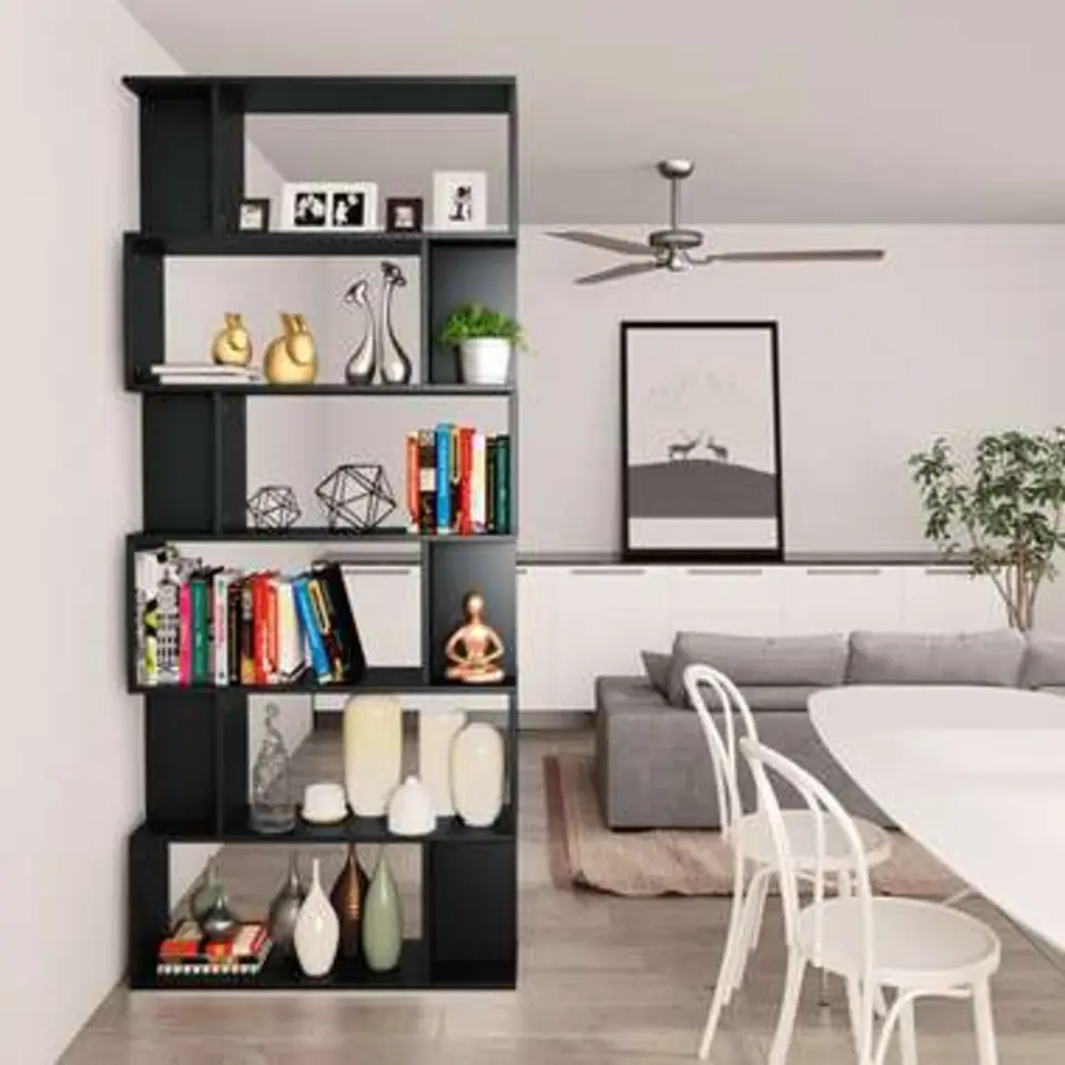 vidaXL - Boekenkast - Zwart - Bewerkt hout