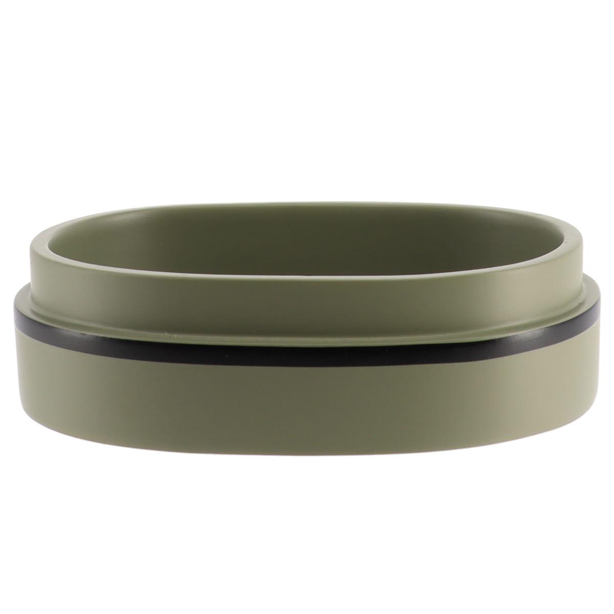 PORTE SAVON POLYRESINE OVAL KAKI NOIR