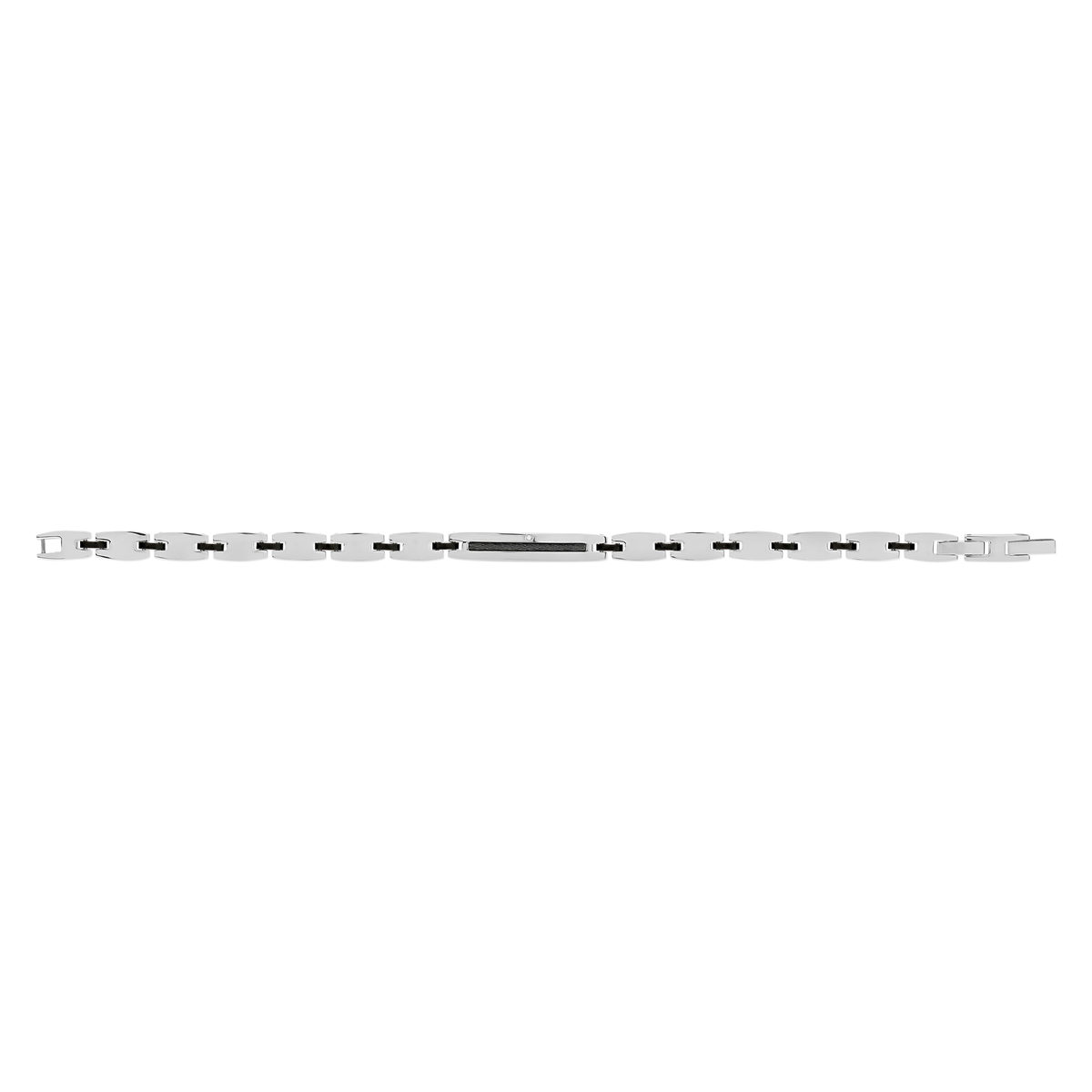 Bracelet acier bicolore noir 21 cm