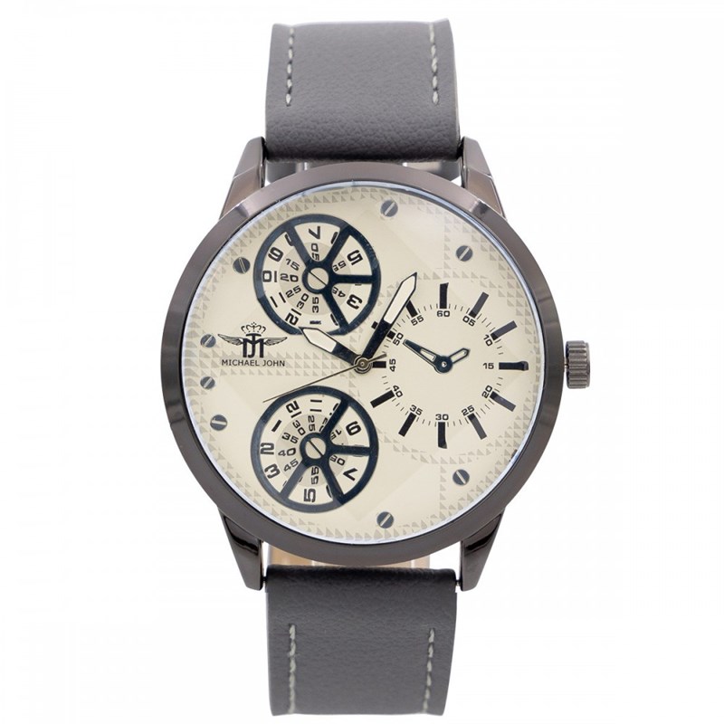 Montre Homme M. JOHN bracelet Cuir Gris